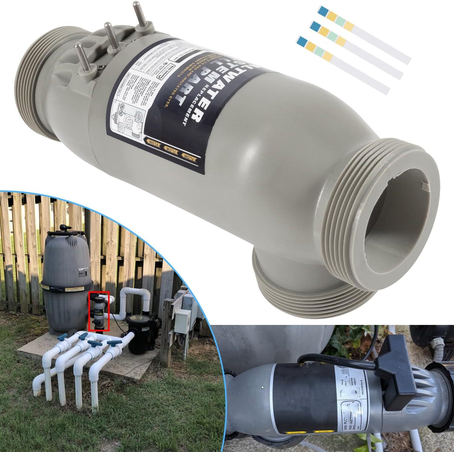 Complete R0452400 3-Port Salt Cell Replacement for Zodiac Jandy AquaPure PLC140