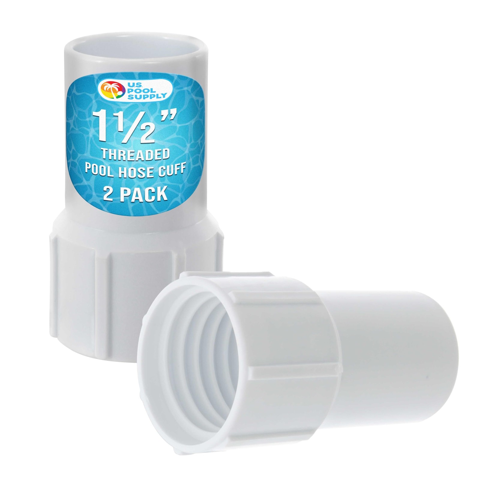 U.S. Pool Supply 1-1/2&Prime; Hose Cuff, 2 Pack – Swimming 1-1/2 Inch