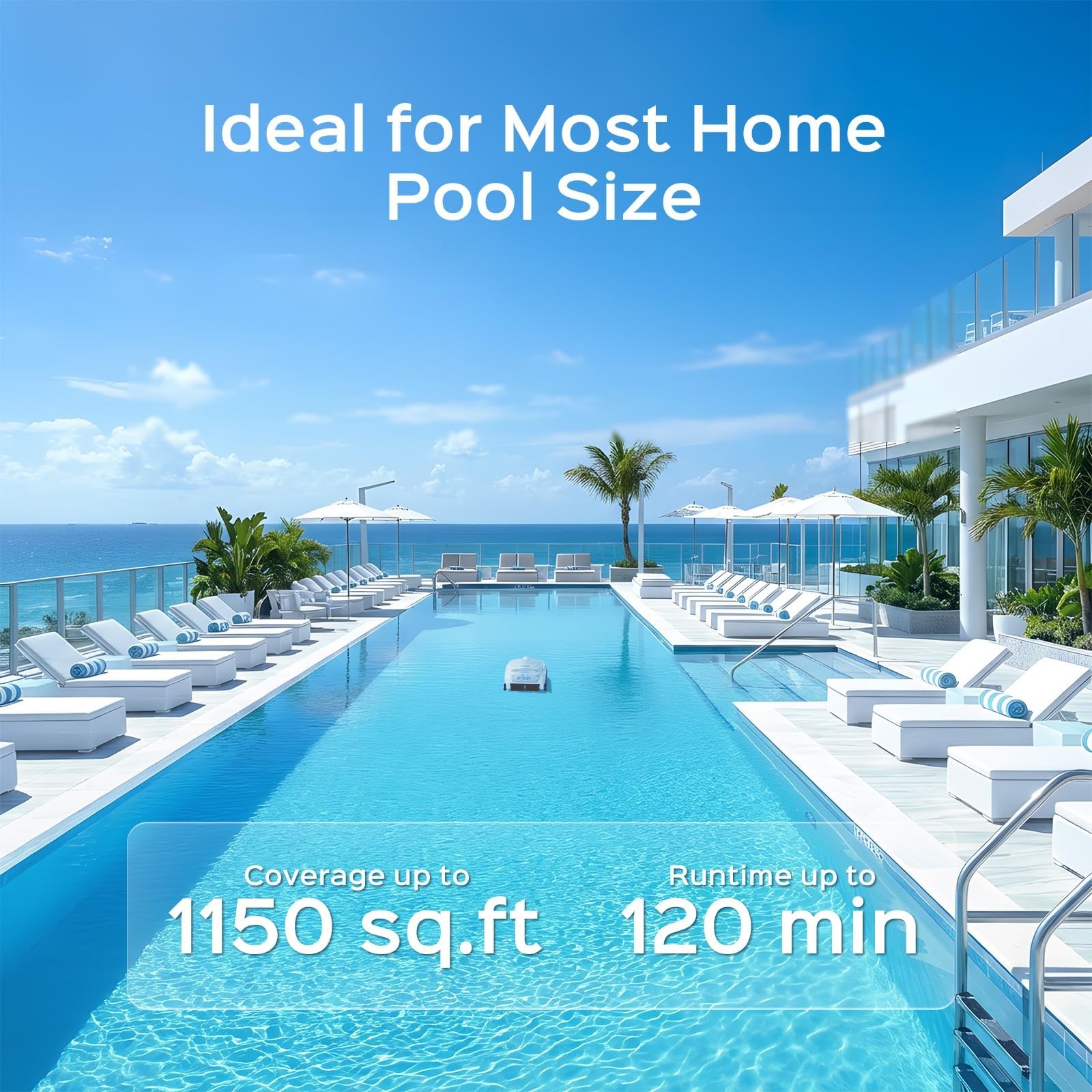 WYBOT B1 Robotic Pool Cleaner Cordless Wall Waterline Cleaning Edge Cleaning