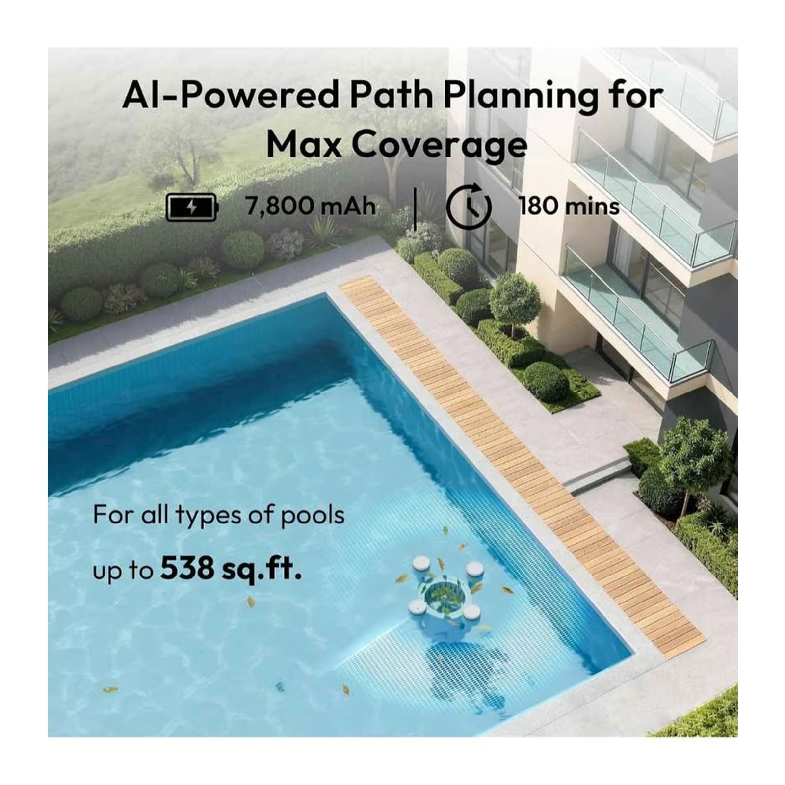 BuBlue BuVortex V5 Robotic Pool Skimmer Surface Cleaner