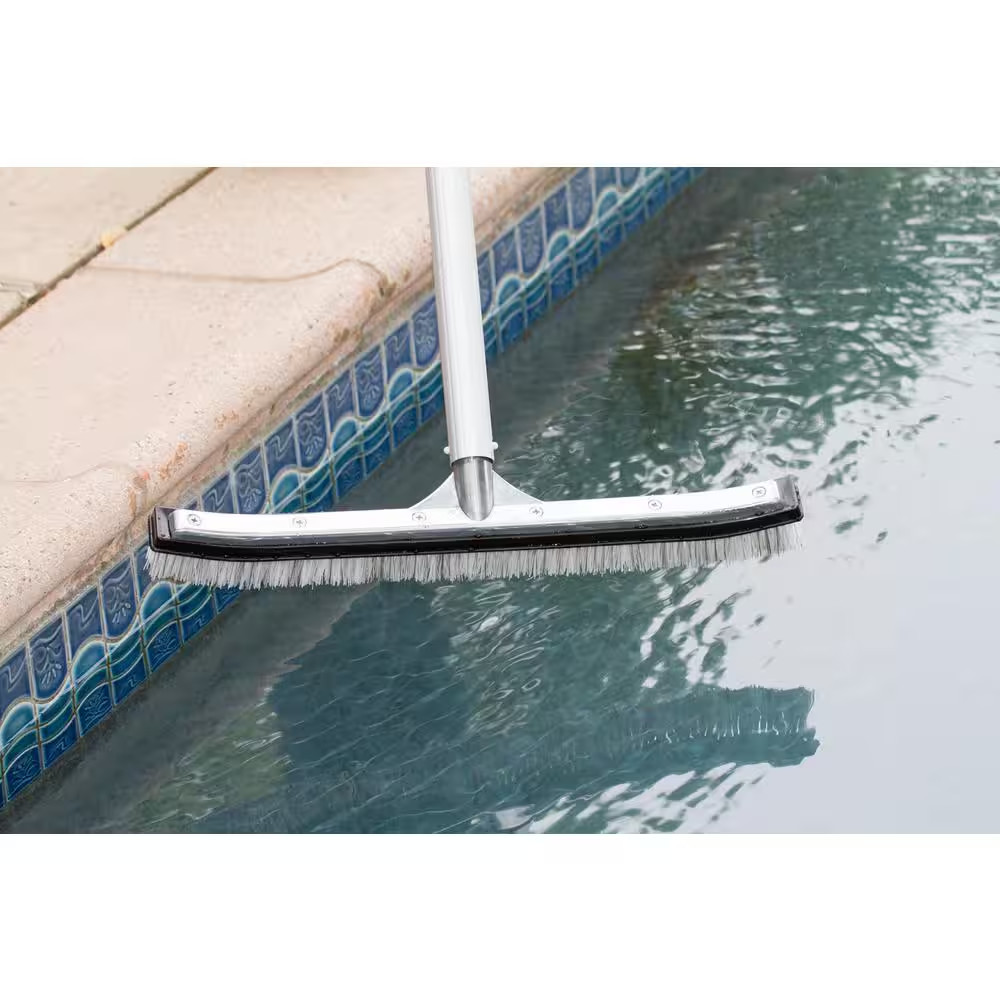Premier Collection 18 Inch Aluminum-Back Combo Bristle Swimming Pool Brush