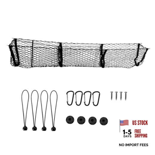 59 Inch Cargo Net Trunk Organizer with 3 Pockets, Heavy Duty Mesh Storage Net