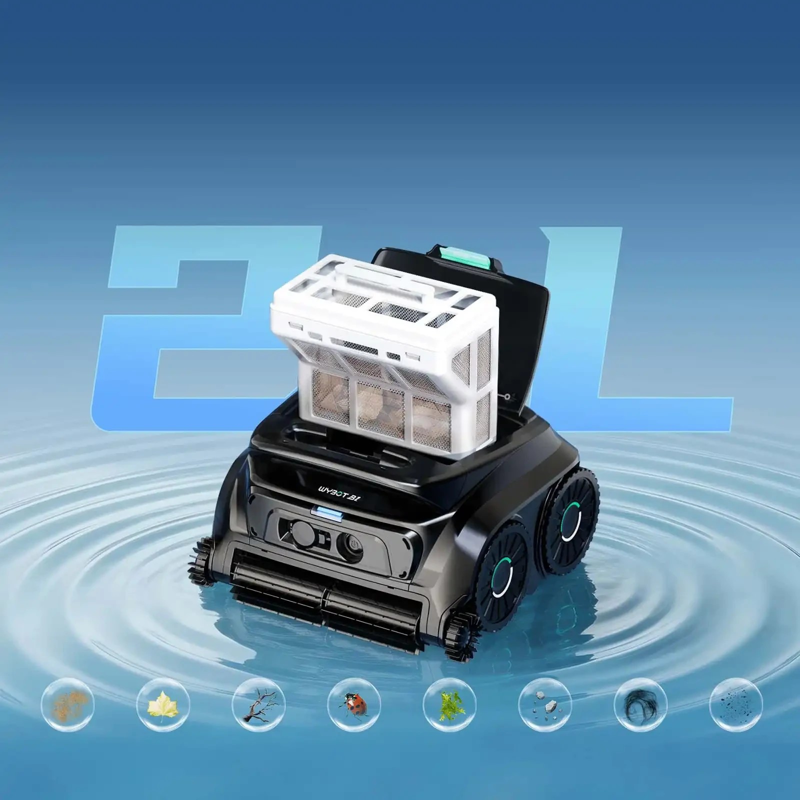 WYBOT B1 Robotic Robotic Pool Cleaner, Floor and Wall Cleaning Cordless Vacuum