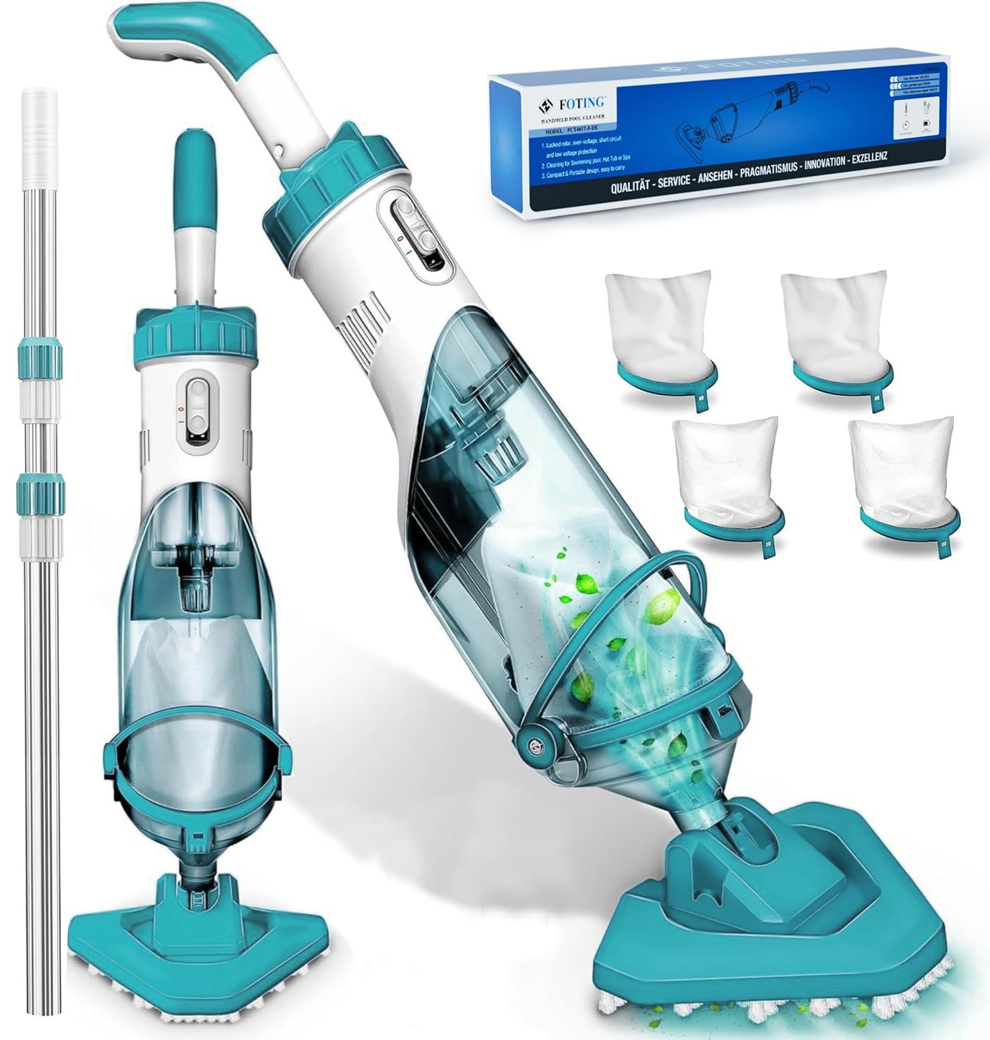 Cordless Above Ground Pool Vacuum, 19 GPM Handheld Spa Hot Tub Vacuum Cleaner…