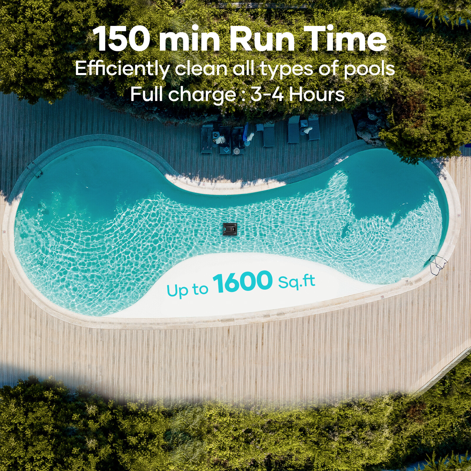 Aiper Cordless Pool Robotic Automatic Pool Vacuum Waterline Cleaning Scuba S1