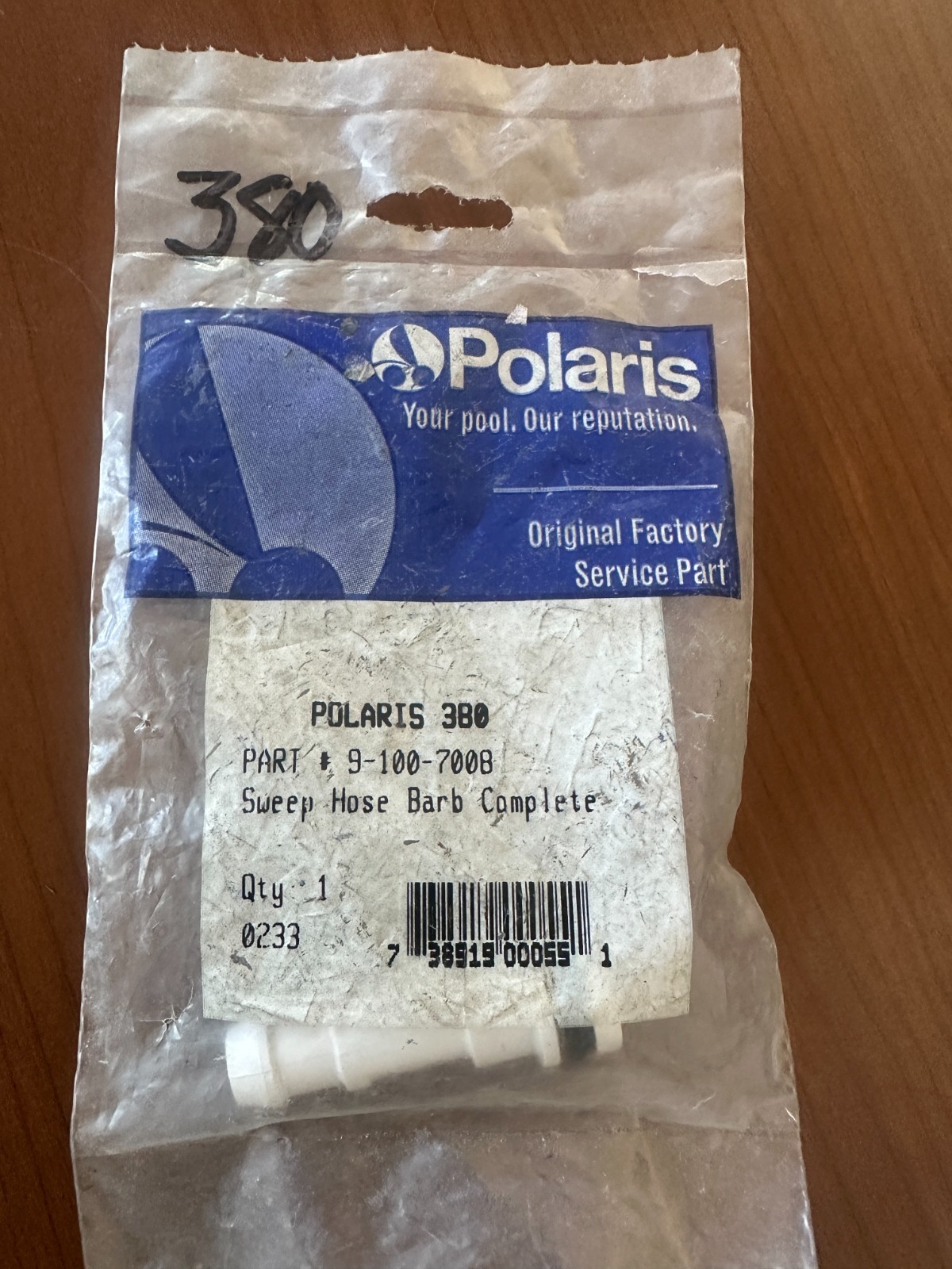 Sweep Hose Barb, Zodiac Polaris OEM Genuine 360/380 9-100-7008