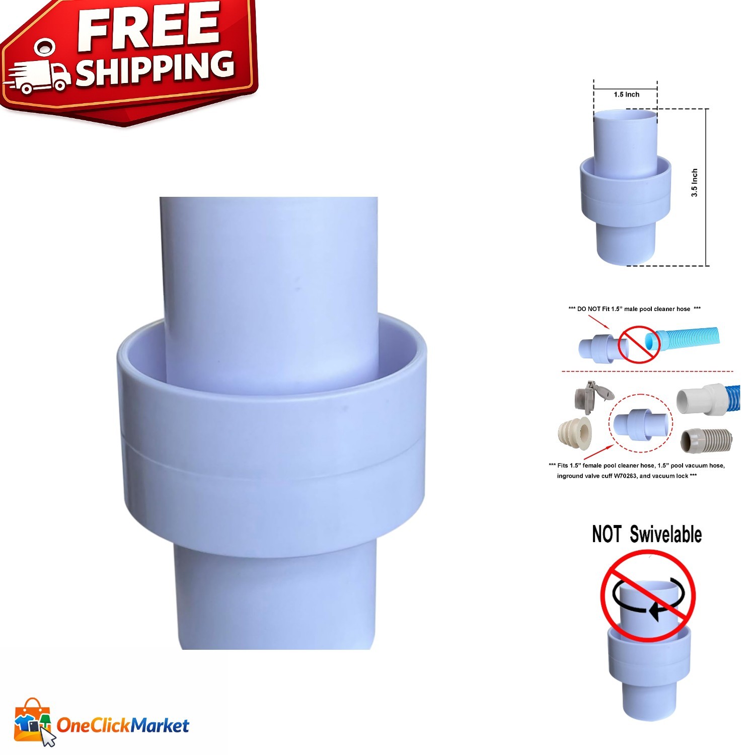 High-Quality 1.5&Prime; Pool Cleaner Connector – Essential for Efficient Maintenance