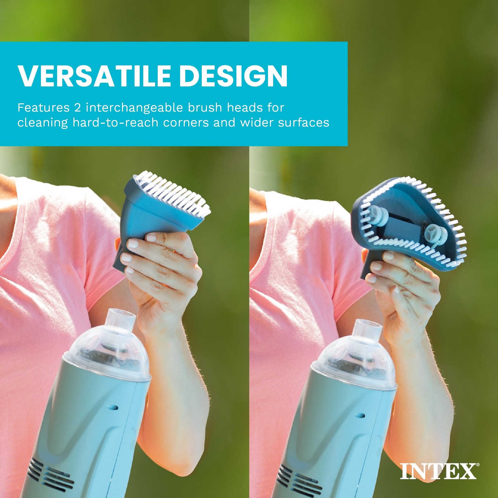 INTEX Rechargeable Handheld Pool Vacuum Cleaner with 94” 39&Prime;, Gray