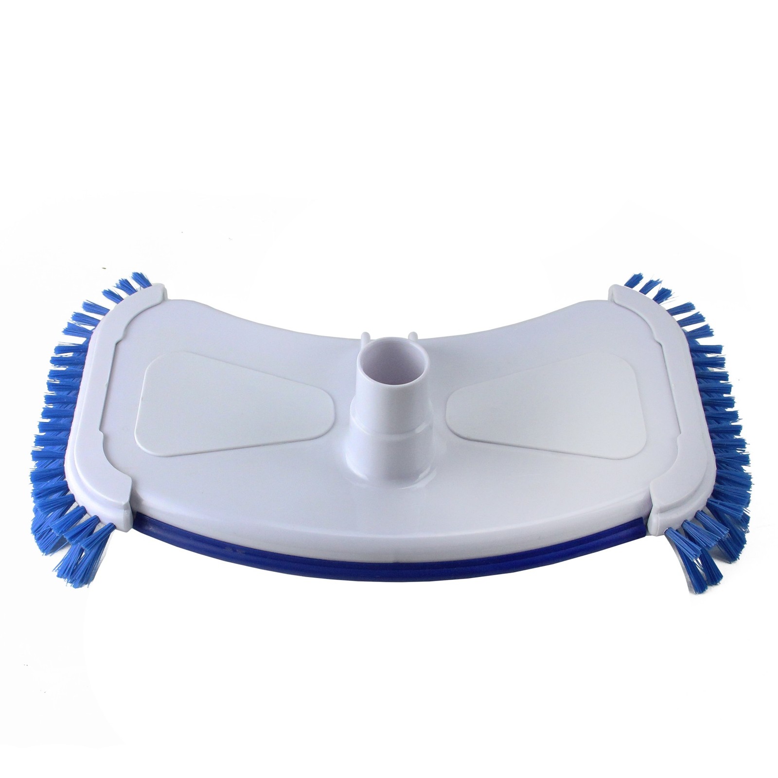 Pool Central 14IN Blue White Deluxe Cast Iron Weighted Vacuum Head Side Brushes