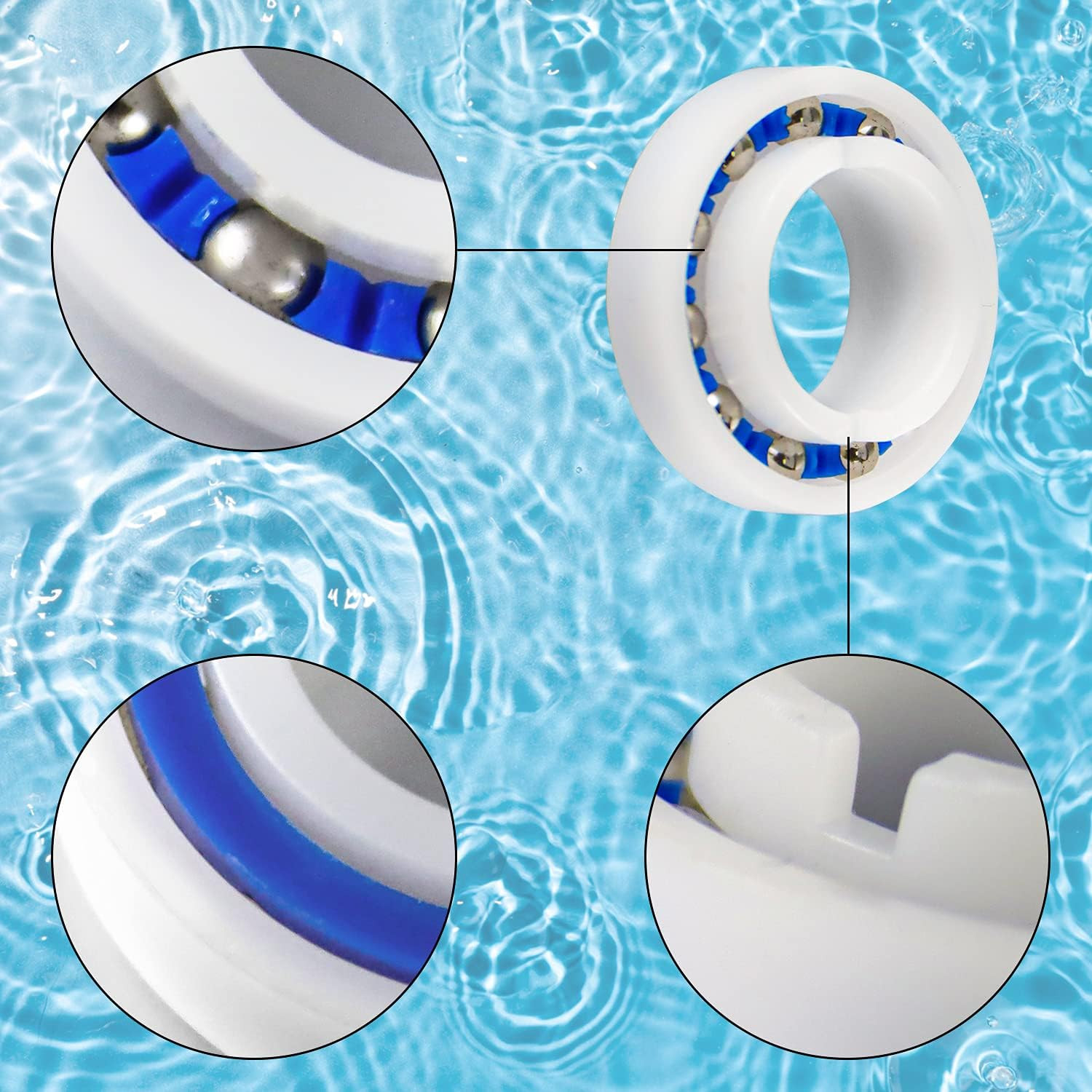 Pool Cleaner Wheels Ball Bearing Replacement for Polaris 180 280, Smooth