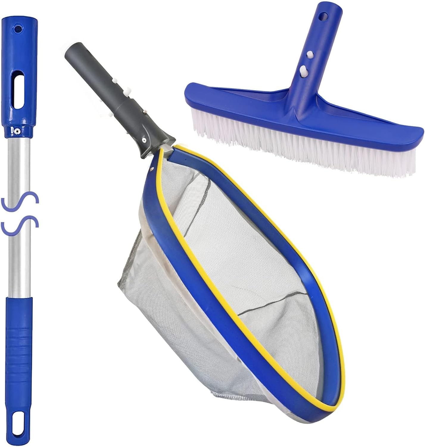 Swimming Pool Cleaning Kit 14 Brush Head & 50 Telescopic Aluminum Pole with Fine