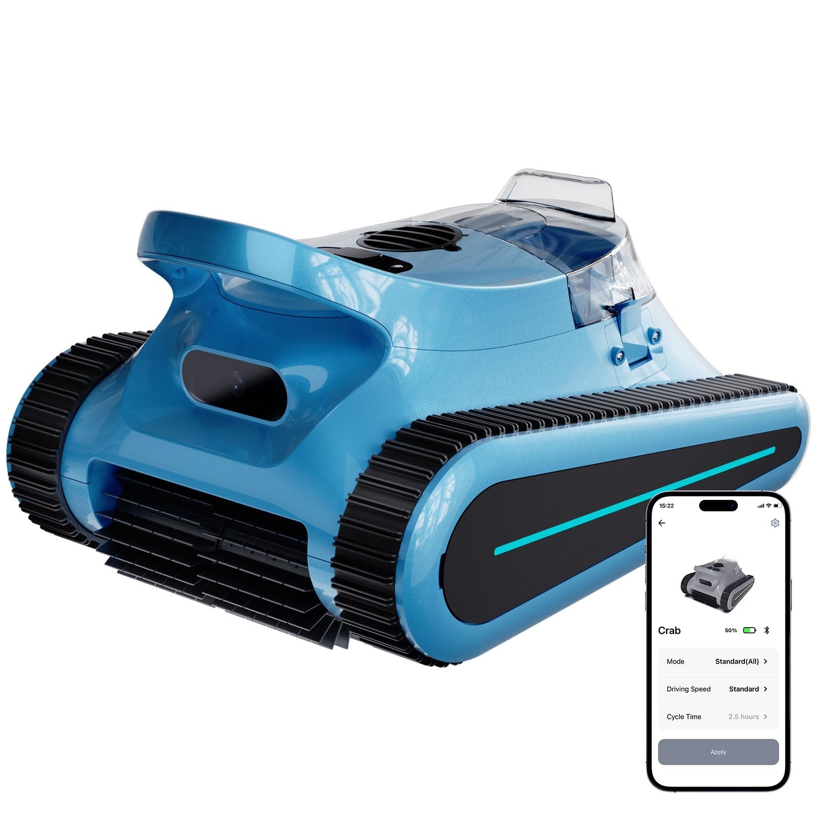 Robotic Pool Vacuum Cordless 180W Wall Waterline Climb