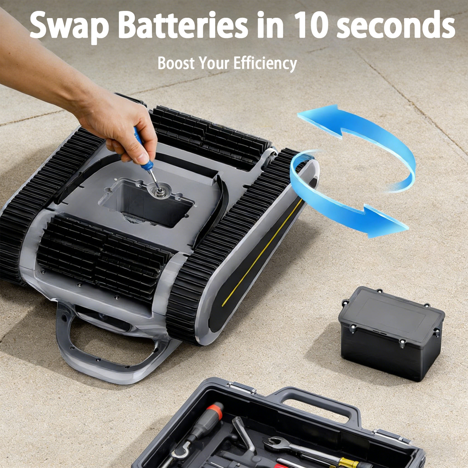 Automatic Pool Robot, Cordless Robotic Pool Cleaner, Pool Cleaning Robot，4800GPH
