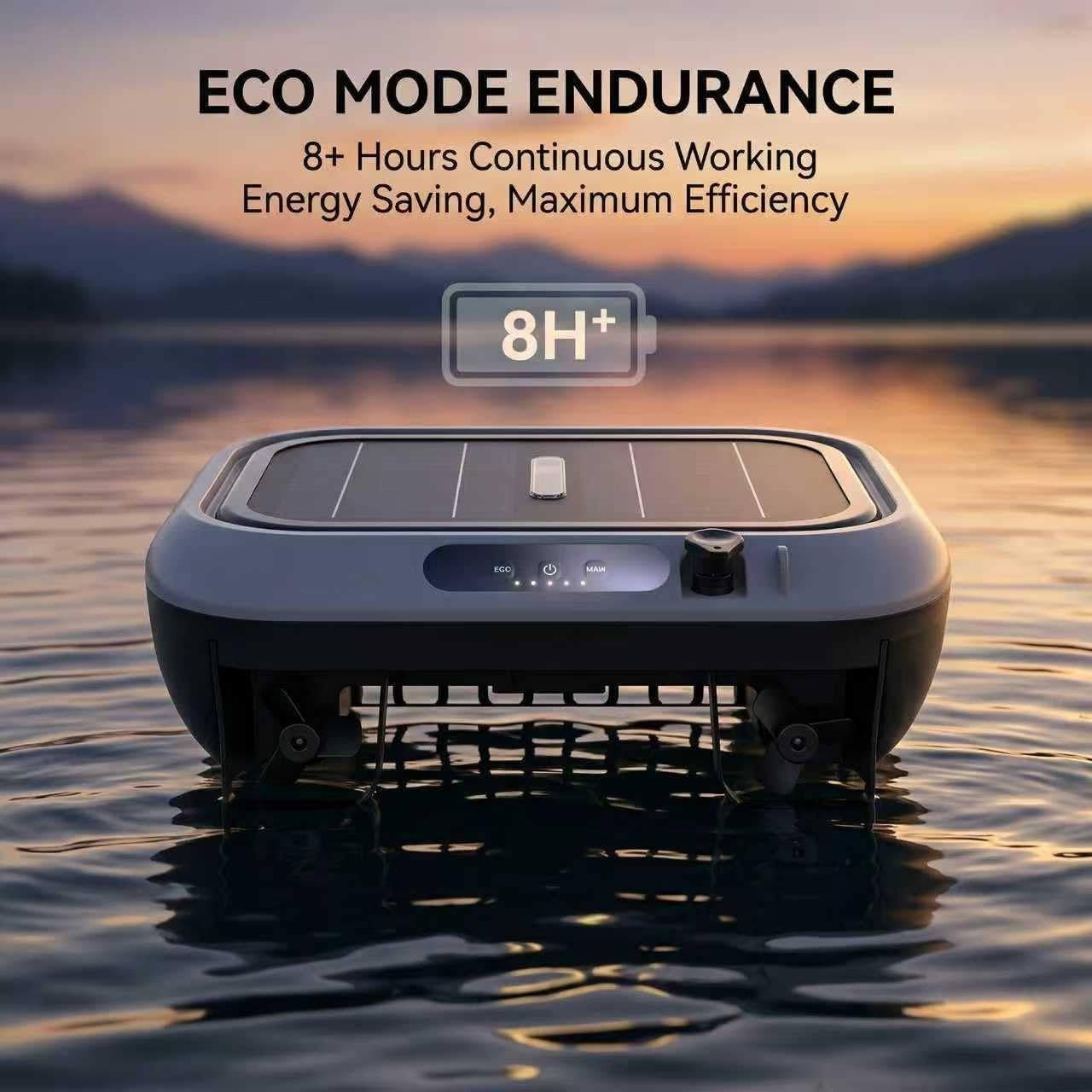 Cordless Solar Powered Robot Pool Skimmer, 150 Minute Runtime, 180-Micron Filter