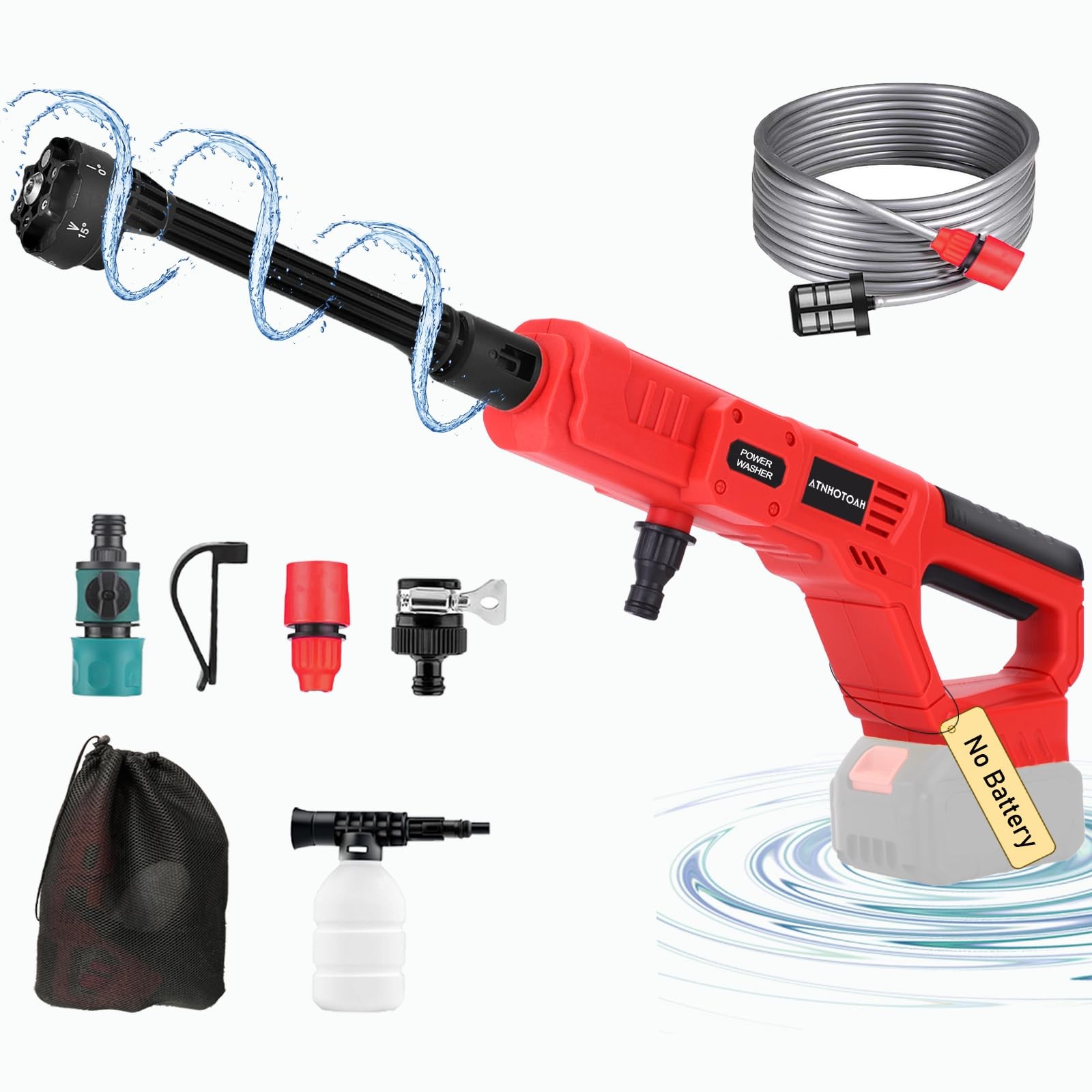 Cordless Cleaner Tool for Milwaukee Battery, Portable Car Cleaning Tools Red