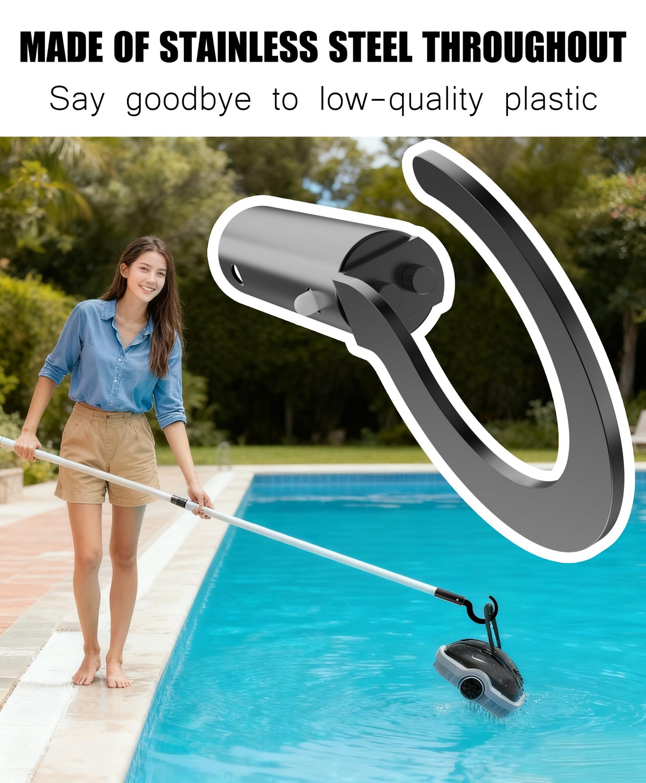 Stainless Steel Hook Exclusively for Robotic Pool Cleaners, with All Robotic …