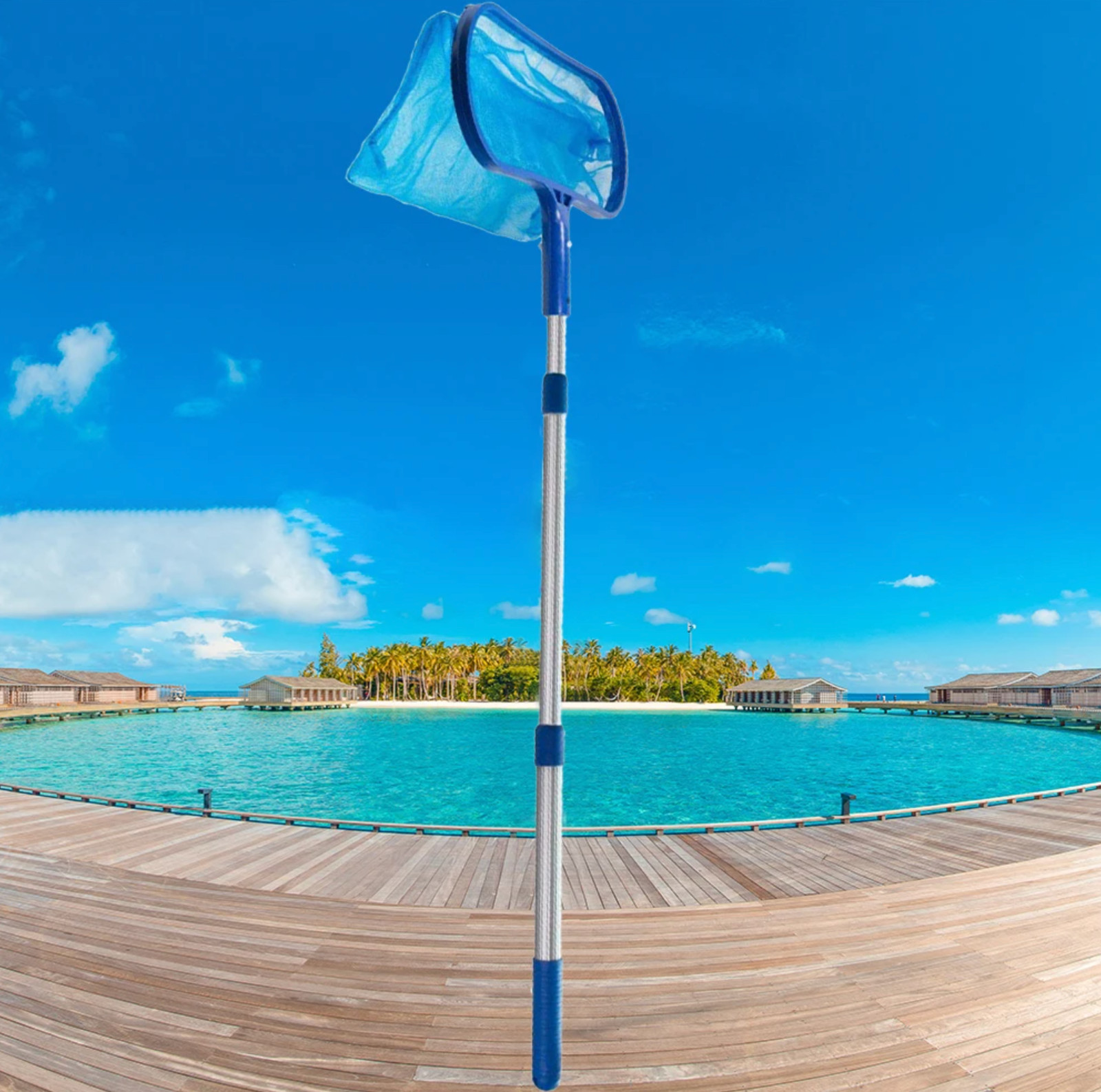Professional Swimming Pool Skimmer Net Deep Bag Leaf Rake Cleaner Cleaning Tool
