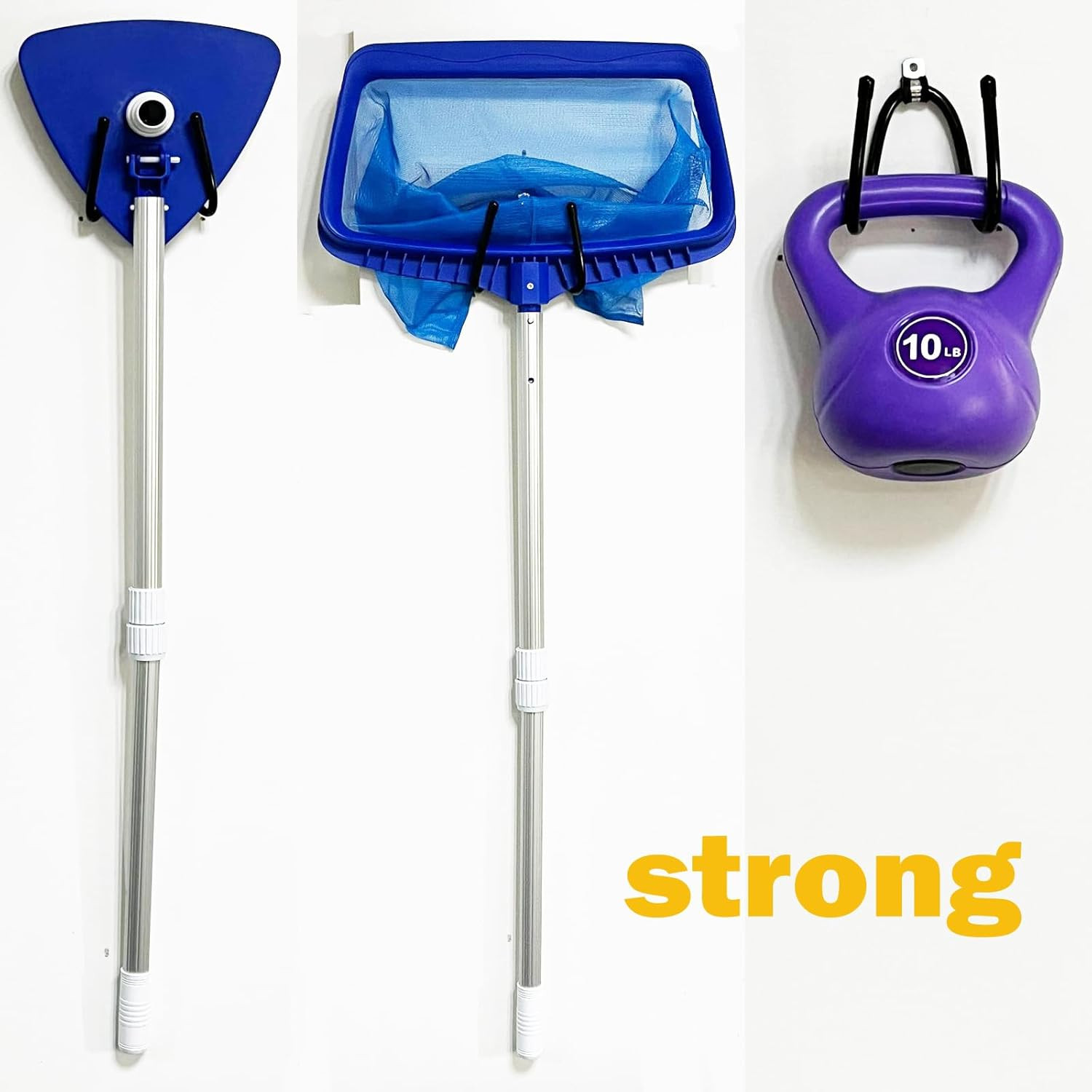 Non Rust Pool Pole Hangers – Ideal Pool Fence or Wall Mount Storage Hooks for Po