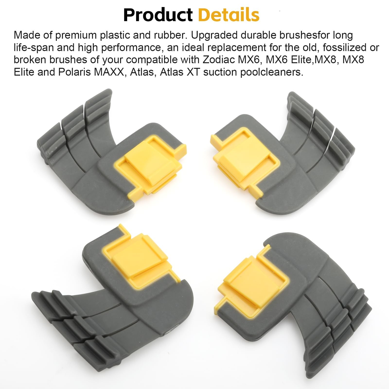 8-Pack Parts Brush Compatible with Zodiac Pool Cleaner Parts