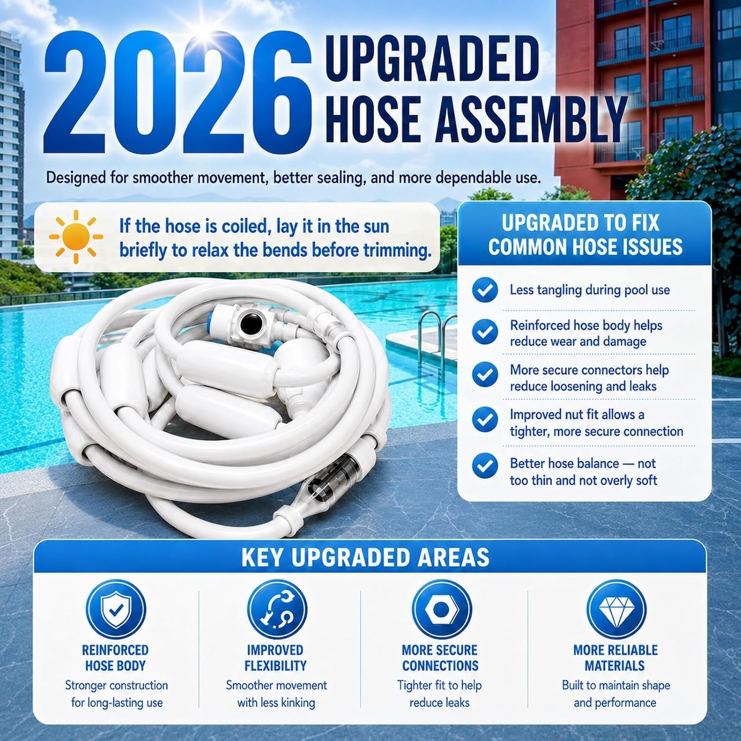 Upgraded G5 Pool Cleaner Feed Hose Replacemen For Polaris 280 380 Sport 4896