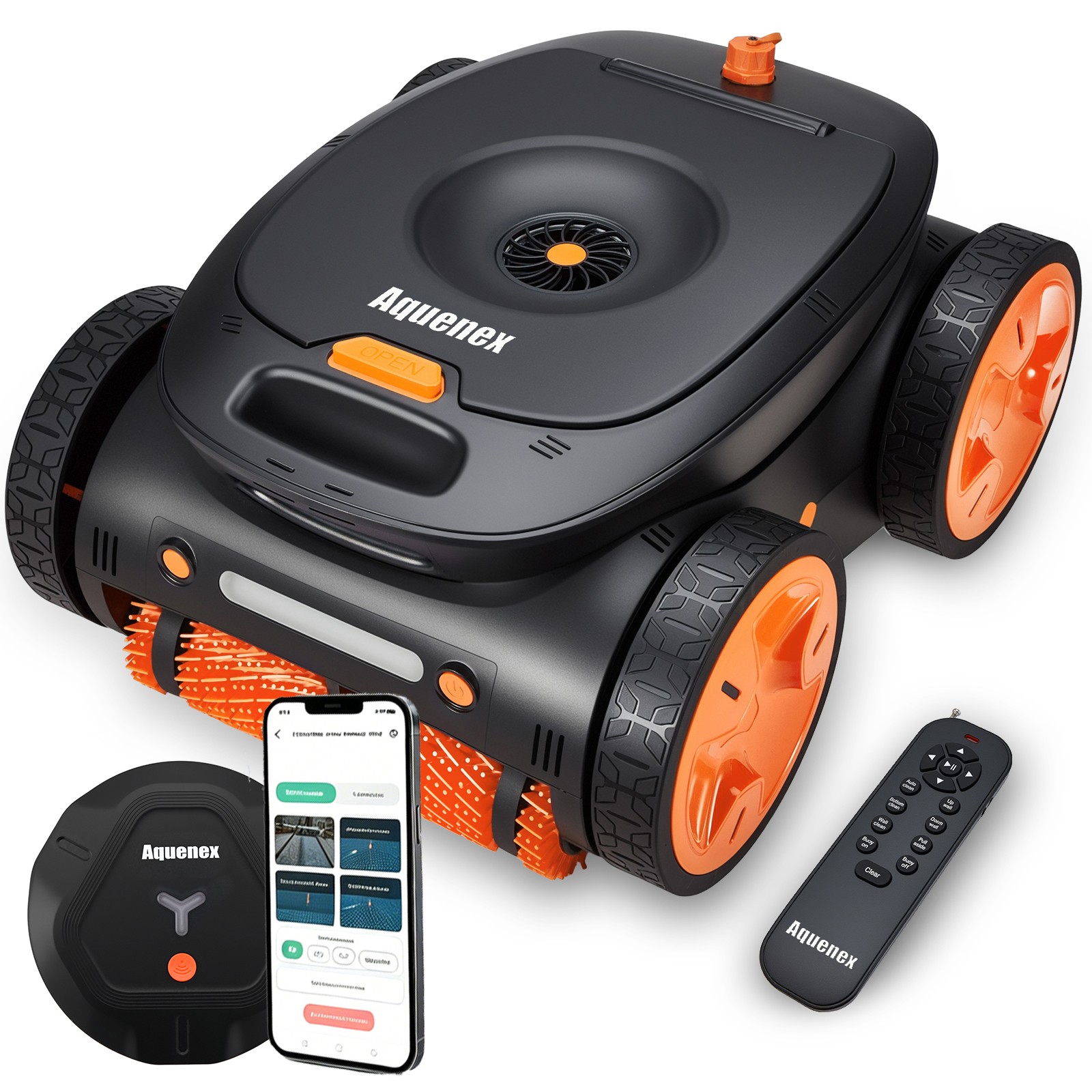 Cordless Robotic Pool Cleaner Underwater App & Remote Direct Control 5-Motor US