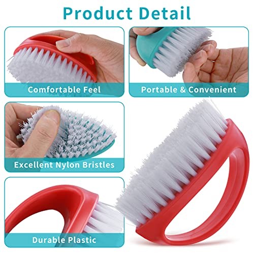 Cobee 2 Pack Hand Nail Brushes – Durable Stiff – Red, Blue