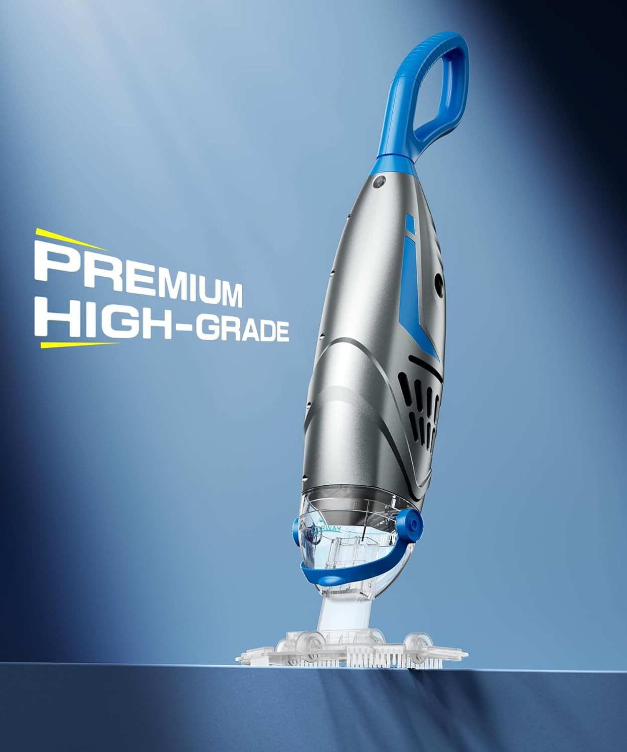 Cordless Pool Vacuum w/4 Filter Bags 26.5GPM Rechargeable Cleaner w/ Heads