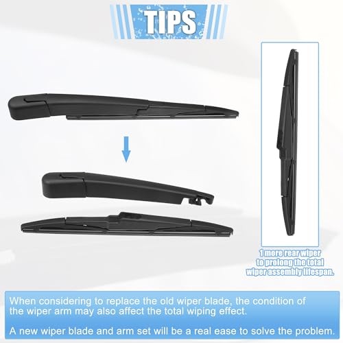 Rear Windshield Wiper Blade Arm Set Back Wiper Assembly Replacement Fit for