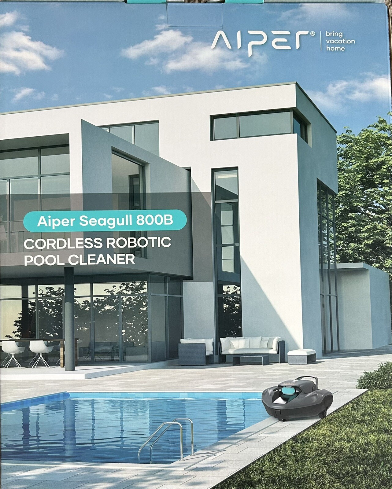 Aiper SG 800B Cordless 3.1-in Robotic Pool Vacuum Seagull Easy To Use – New!