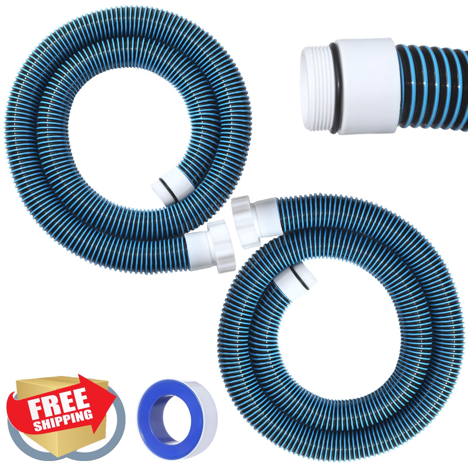 Conderyang 2pack 1.5&Prime; 6 Feet EVA Pool Professional Hoses with External Male T…