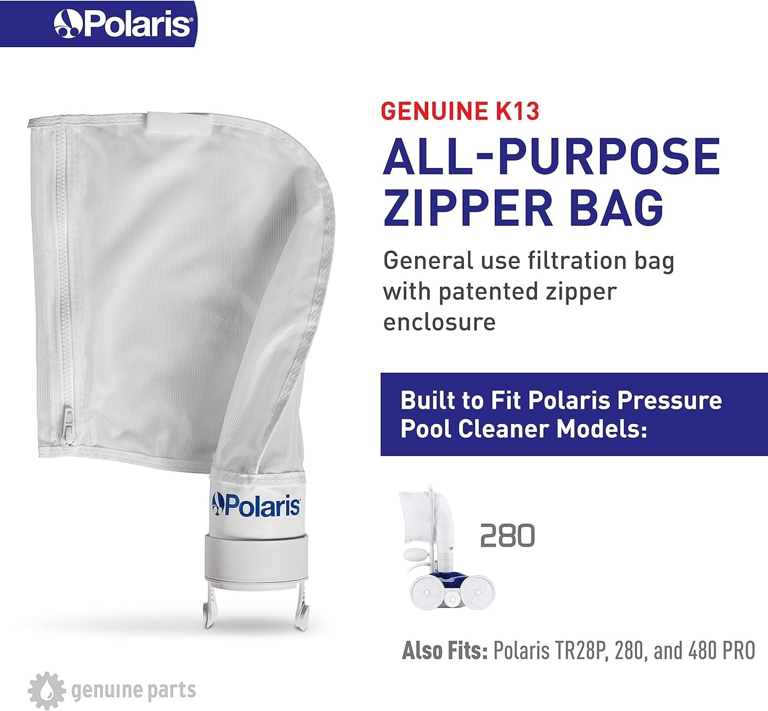 High-Efficiency K13 Zipper Debris Bag for Pressure-Side Pool Cleaners – 1 Count