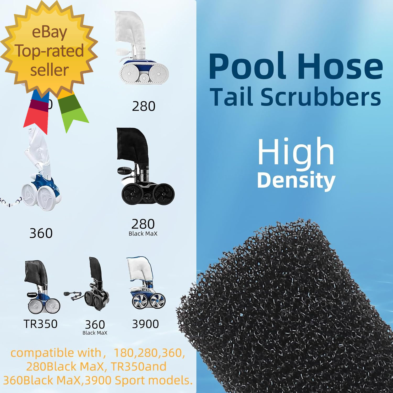12 Pack Tail Scrubber Replacement for Polaris Pool Cleaner Parts, High Density S