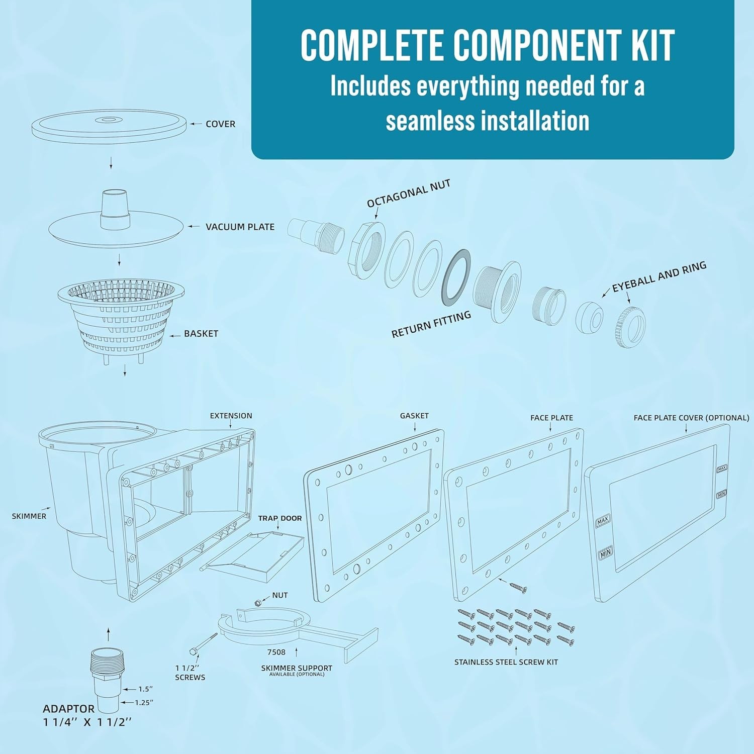 Wide Mouth Pool Skimmer Set – ABS Construction