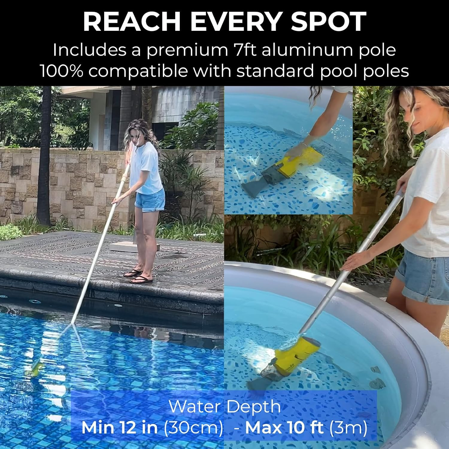 16V Cordless Handheld Pool Vacuum – 26,000Pa Hyper Suction, 3-Stage 3D Fiber Bal