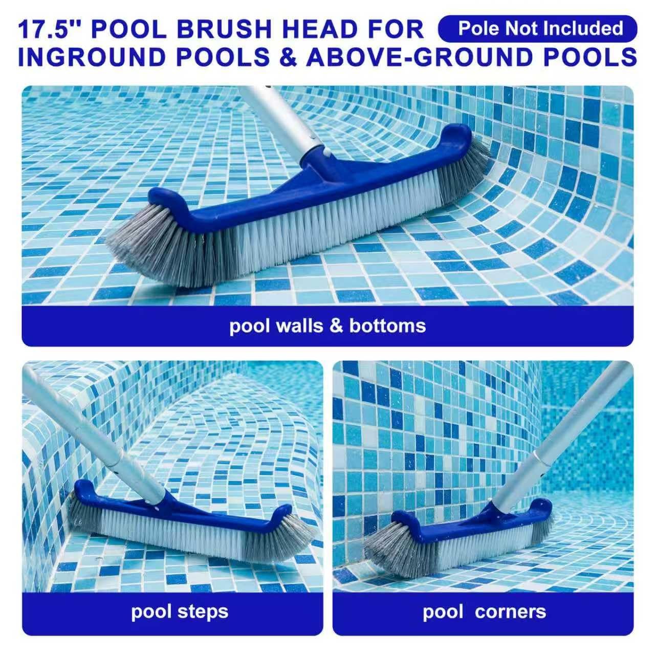 Pool Brush, 17.5 » Pool Brush Head for Inground Pools & Above-Ground Pools, D…