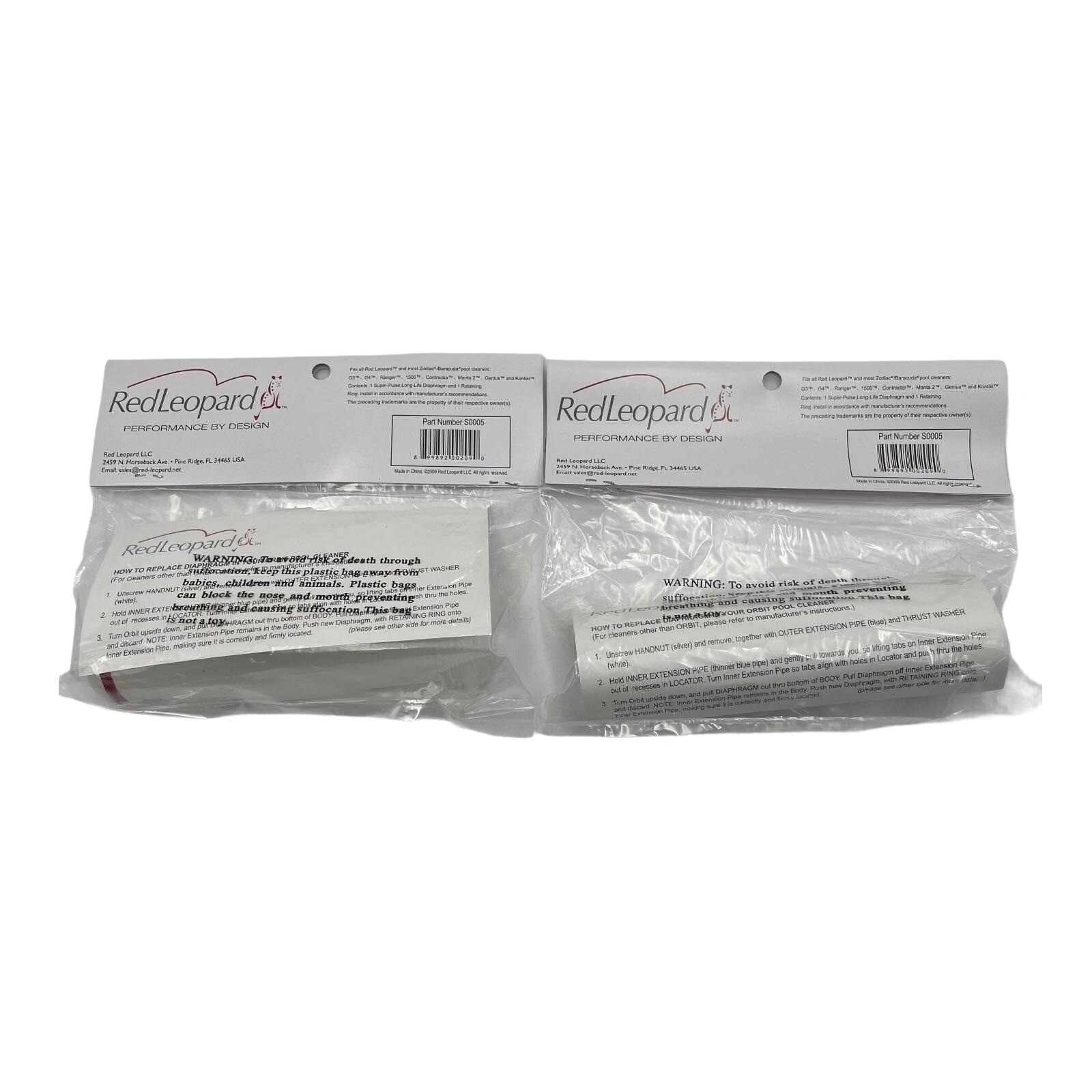 Red Leopard Diaphragm / Zodiac Barracuda Pool Vacuum Cleaner Part S0005 / 2 Pack