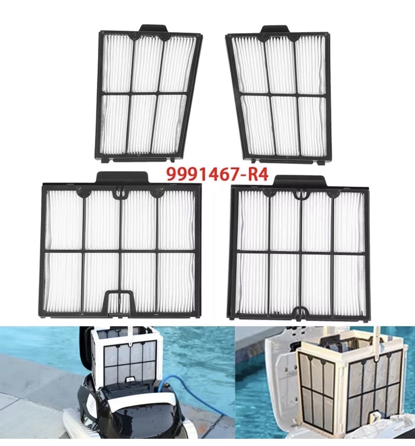 Maytronics 4-Panels Ultra Fine Filter Cartridge for Pool Cleaners (9991467-R4)