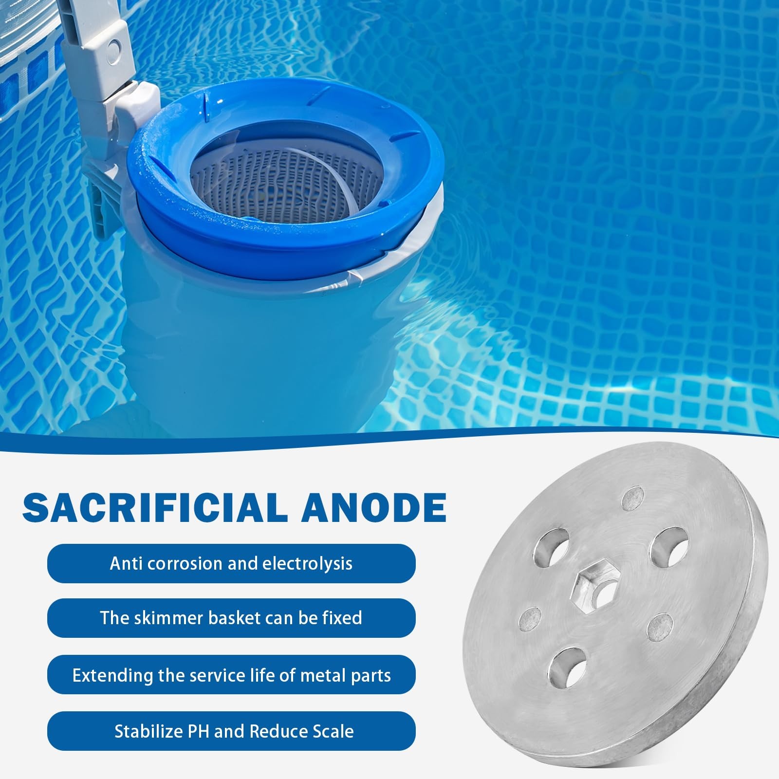 Zinc Anode Weight Plates for Pool Protect Salt System Metal Components 2