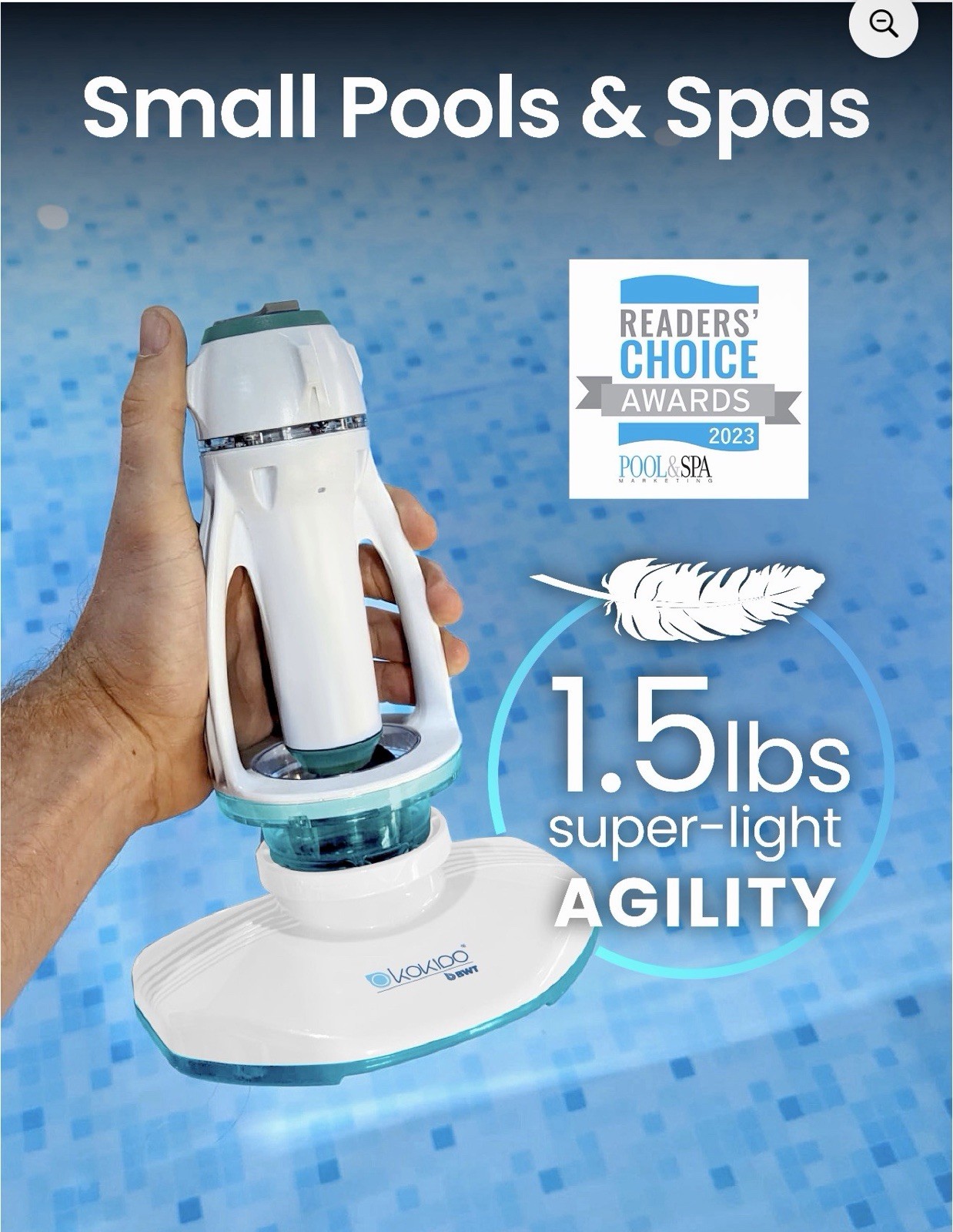 Kokido Telsa PWRBLADE 18 Cordless Rechargeable Pool Vacuum w/ Filter Bag