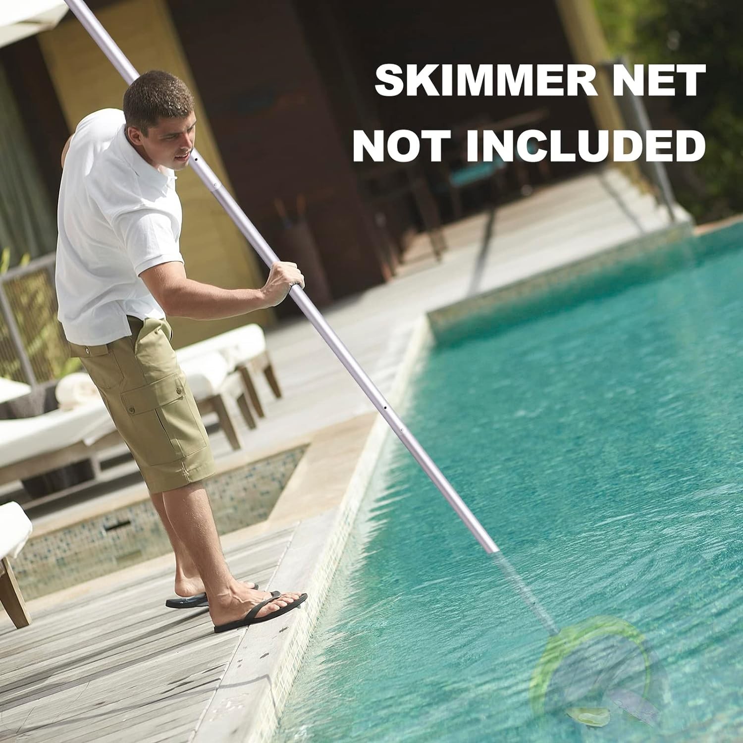 Professional 15 FT Adjustable Pool Pole for Skimmer, Brush & Vacuum Tools
