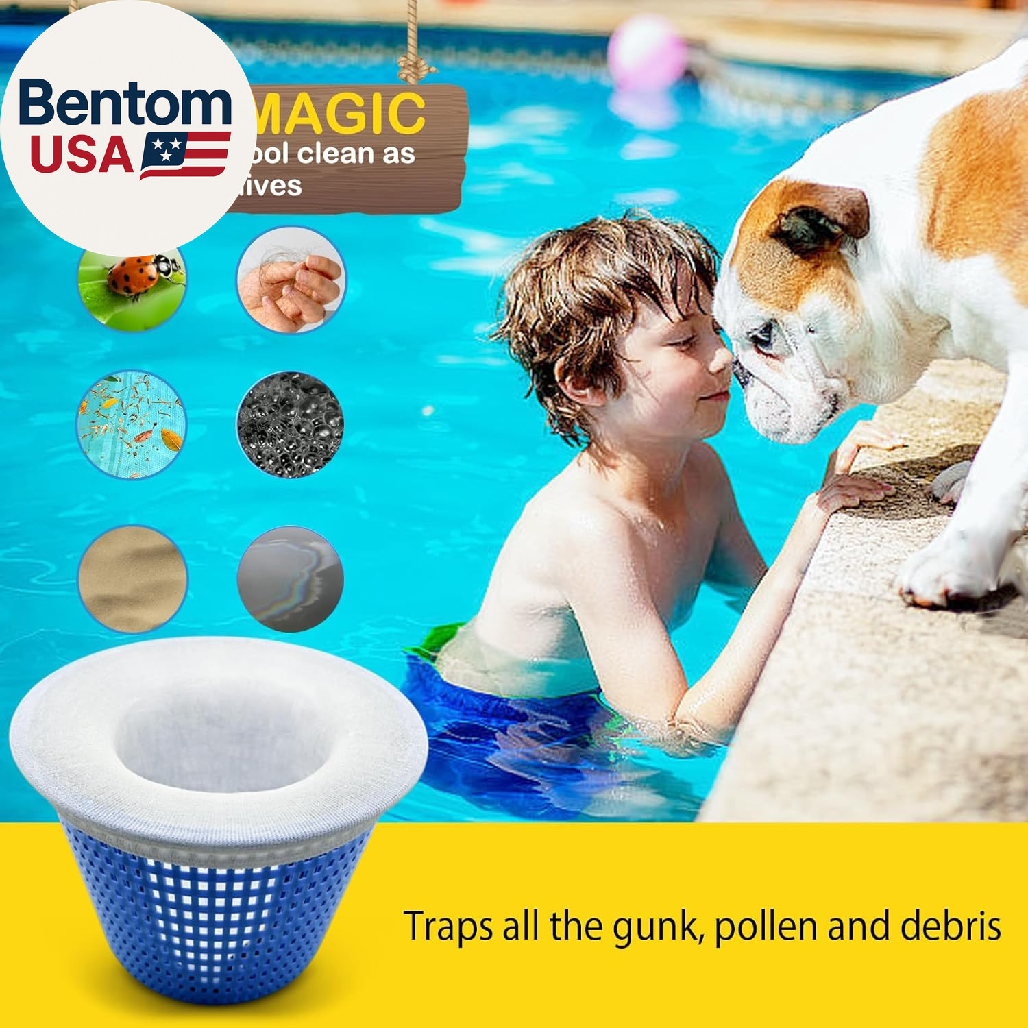 50 Pack Pool Filter Socks for Pool Skimmer, Pool Skimmer Socks for Inground Pool