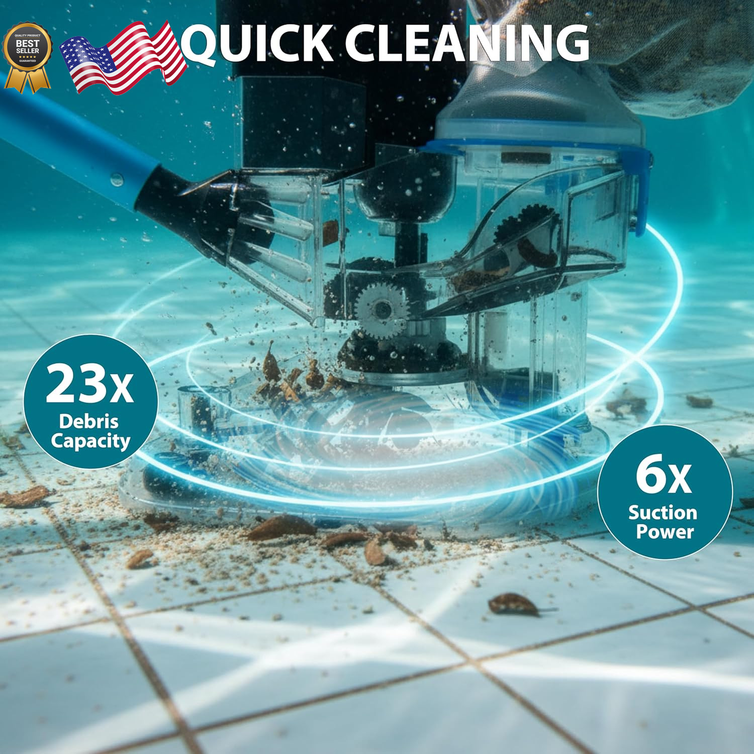 55 High-Power Cordless Pool Vacuum Cleaner for Inground & Above Ground Pools