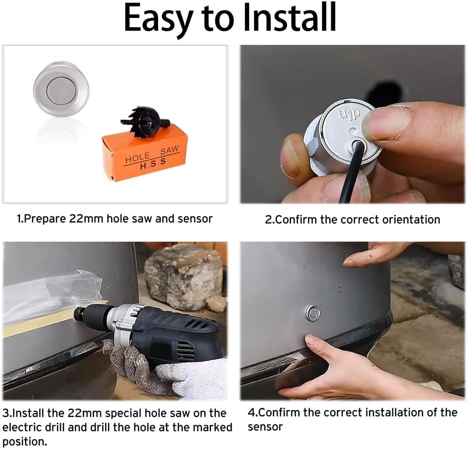 Wireless Parking Assist System with Ultrasonic Sensors and Central Control Box