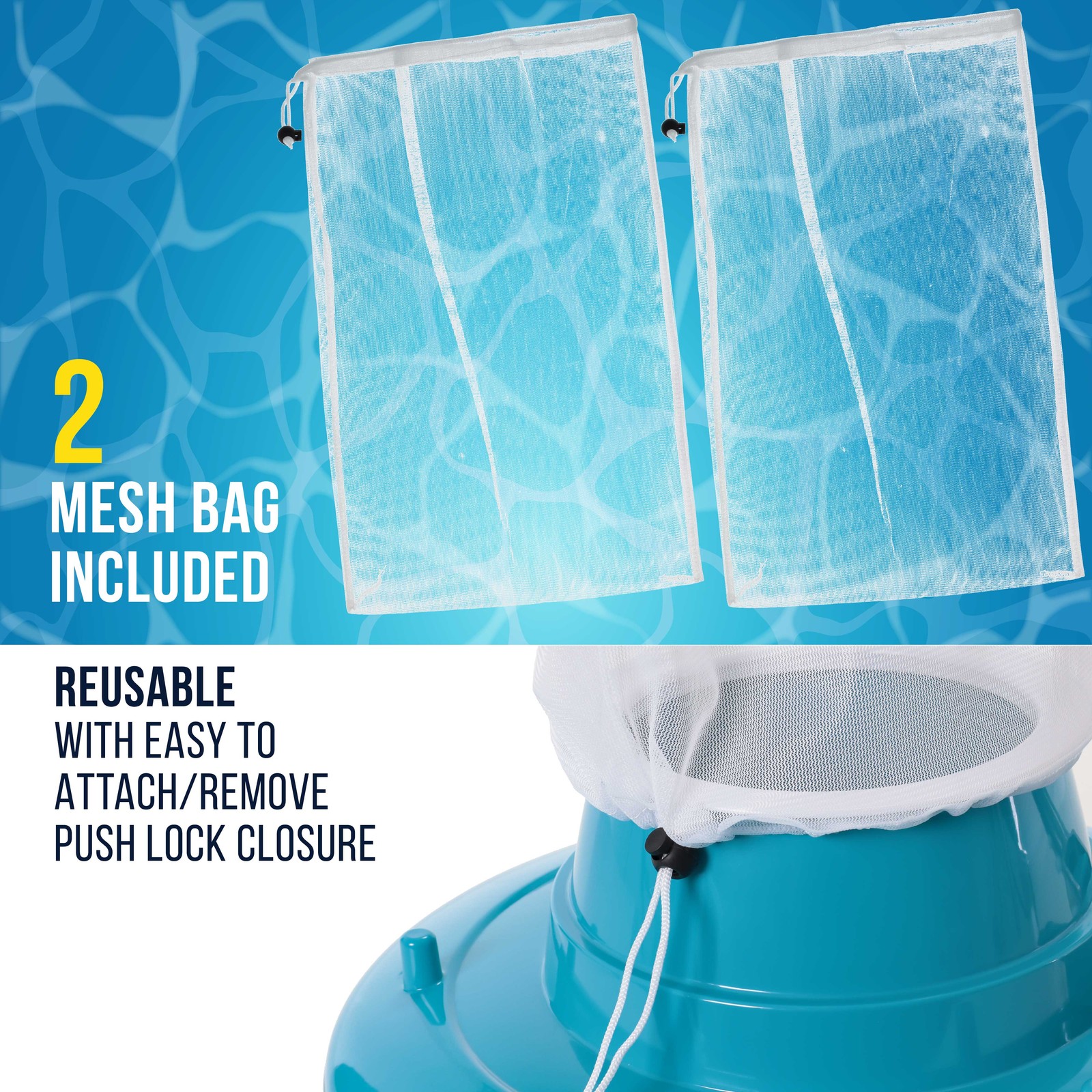 Swimming Pool Leaf Terminator Vacuum, 15&Prime; Cleaner, 2 Debris Eater Bags, 8 Jets