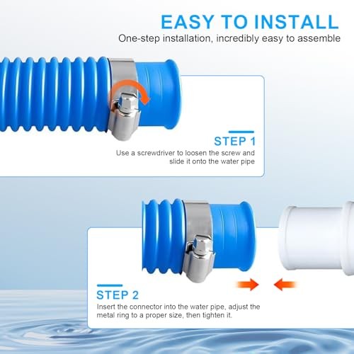 Pool Hose Adapter Connector 1-1/4&Prime; to 1-1/2&Prime; for Cleaning Pool Cleaner – White