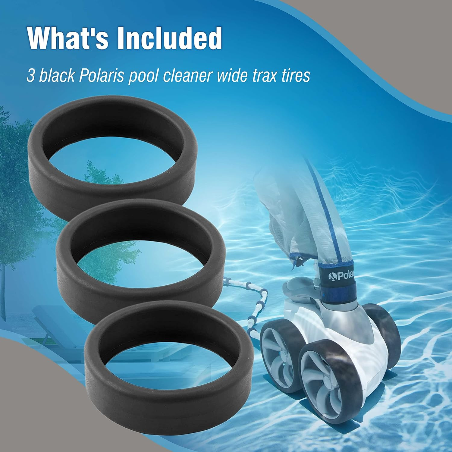 (3-Pack) Pool Cleaner Tires – 48-232 Replacement for (Compatible With) Zodiac