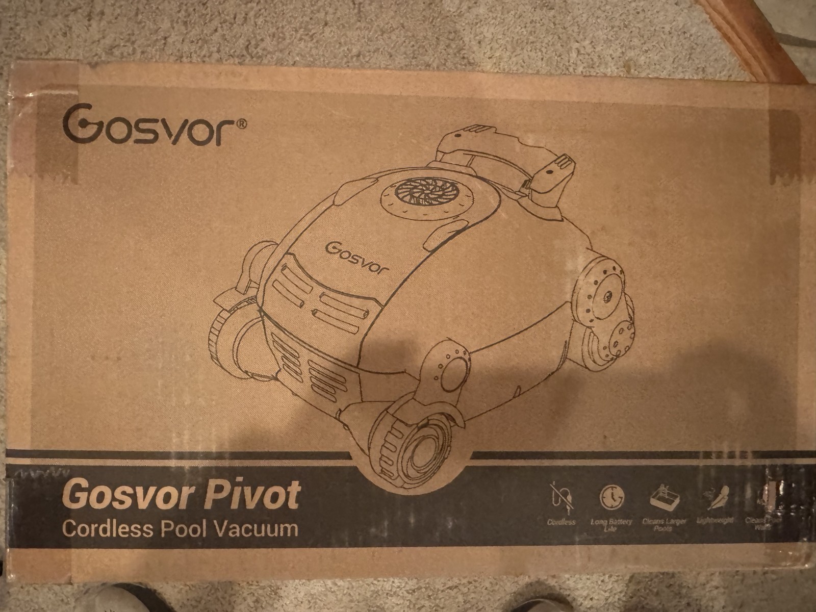 Gosvor Pivot Cordless Robotic Pool Vacuum Cleaner Wall-Climbing Rechargeable NEW