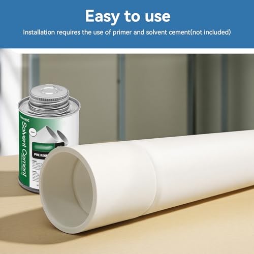 2Pack 1-1/2 Inch White PVC Pipe Coupling, Socket x Socket, Schedule 40 1.5 Inch