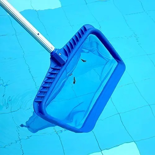 Swimming Pool Leaf Rake Deep Bag Skimmer Net Thick Frame Detachable Handle