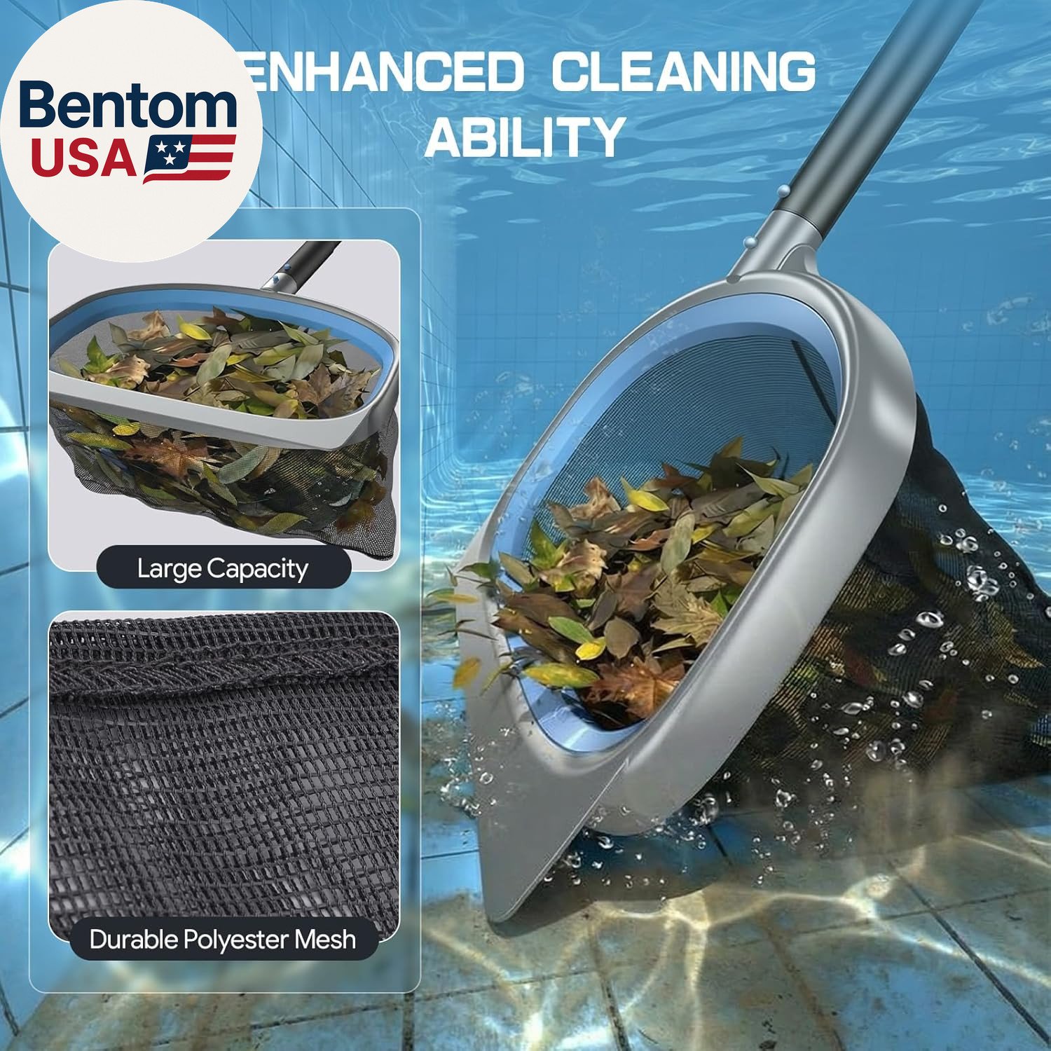 4-In-1 Deluxe Swimming Pool Cleaning Kit – Includes Upgrade Triangular Pool Vacu